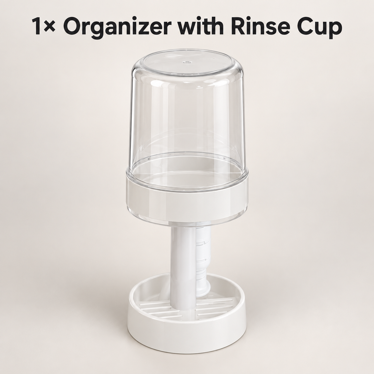 Covered Toothbrush Organizer with Rinse Cup