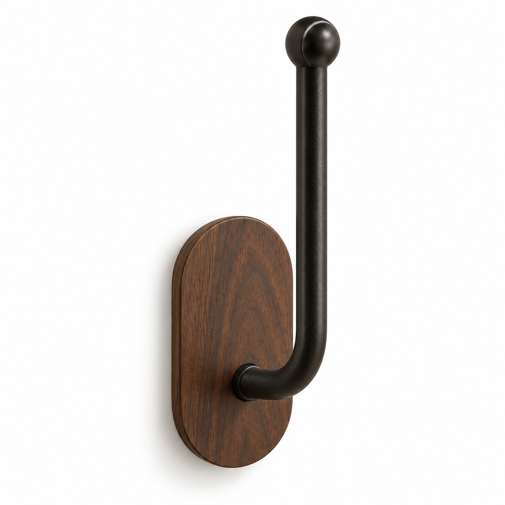 No-Drill Hair Accessory Wall Organizer – Walnut Look